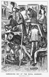 Giornata di verniciatura alla Royal Academy, illustrazione per 